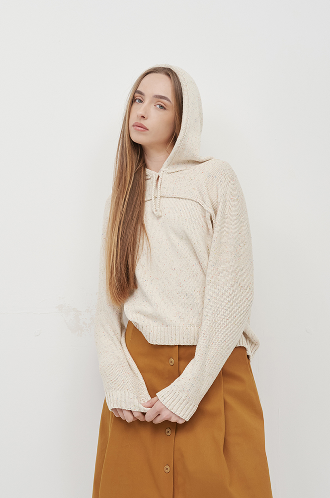 Худі бавовна айворі твід в'язане (СВ 67)